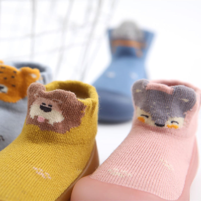 Baby Girls Cartoon Animal Print High Top Slip On Sock Shoes