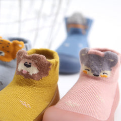 Baby Girls Cartoon Animal Print High Top Slip On Sock Shoes