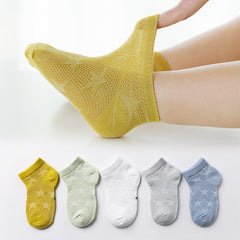 5 Pairs Baby Cotton Short Socks for Boys Girls Mesh Thin Summer Ankle Sock