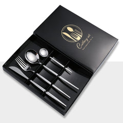 Stainless Steel Fork & Spoon Set, Mirror Finish, Boxed
