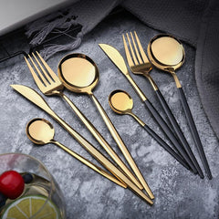 Stainless Steel Fork & Spoon Set, Mirror Finish, Boxed