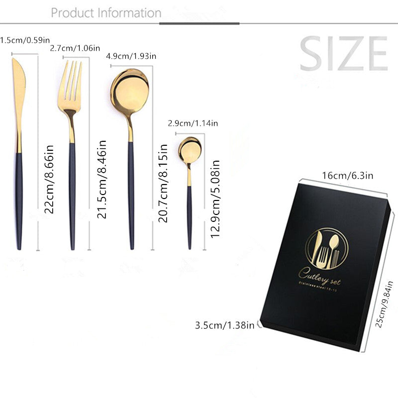 Stainless Steel Fork & Spoon Set, Mirror Finish, Boxed