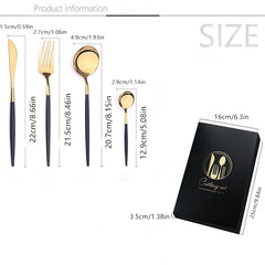 Stainless Steel Fork & Spoon Set, Mirror Finish, Boxed