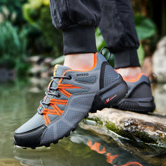 Men's Breathable Lace Up Sneakers Outdoor Walking Shoes