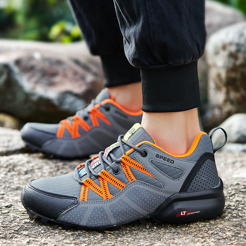 Men's Breathable Lace Up Sneakers Outdoor Walking Shoes