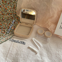 Floral Lens Case Mirror Tweezers Remover Tool Bottle for Travel