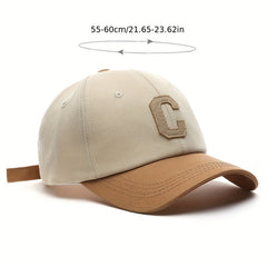 Casual Baseball Cap Snapback Hat C Patch Unisex Summer Visor Cap