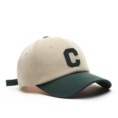 Casual Baseball Cap Snapback Hat C Patch Unisex Summer Visor Cap