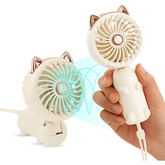 Portable Mini Handheld Fan USB Rechargeable 3-speed Gears
