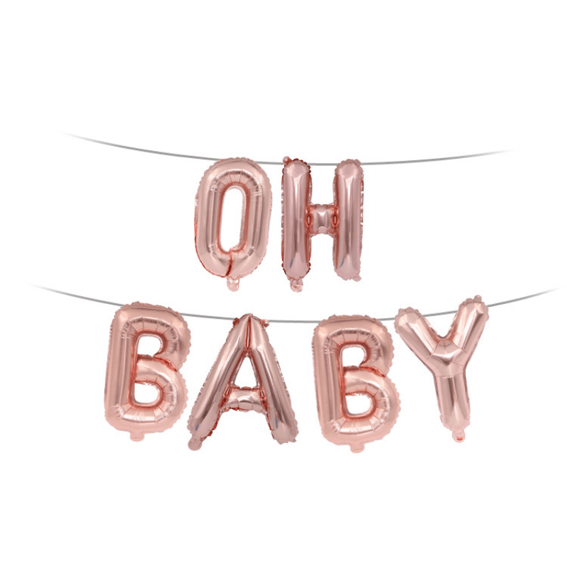 Oh Baby Foil Letter Balloon Banner Hanging Party Kit Gender Reveal Supplies