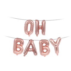 Oh Baby Foil Letter Balloon Banner Hanging Party Kit Gender Reveal Supplies