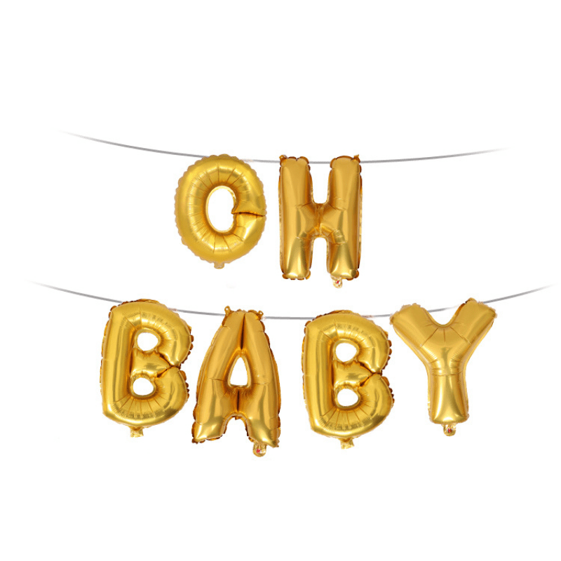 Oh Baby Foil Letter Balloon Banner Hanging Party Kit Gender Reveal Supplies