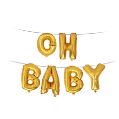 Oh Baby Foil Letter Balloon Banner Hanging Party Kit Gender Reveal Supplies