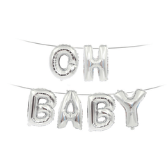 Oh Baby Foil Letter Balloon Banner Hanging Party Kit Gender Reveal Supplies