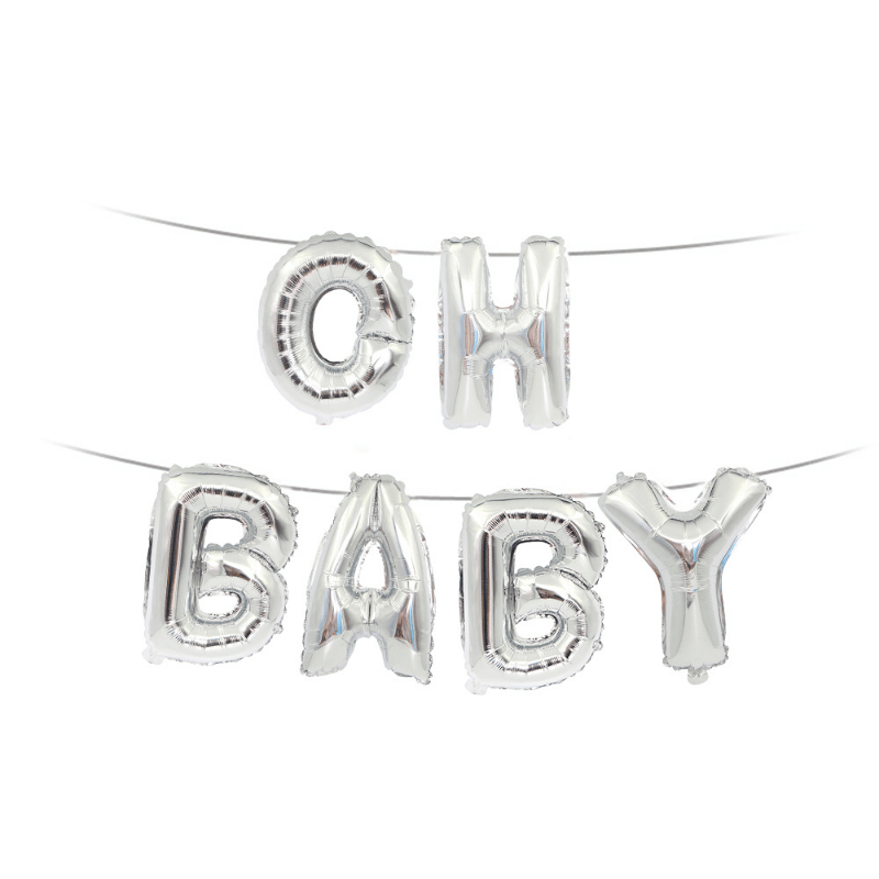 Oh Baby Foil Letter Balloon Banner Hanging Party Kit Gender Reveal Supplies
