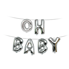 Oh Baby Foil Letter Balloon Banner Hanging Party Kit Gender Reveal Supplies