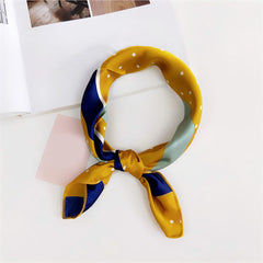 Dotted Block Satin Silk Scarf Bandana Neck Wrap Women Head Shawl