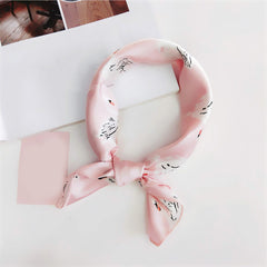 Dotted Block Satin Silk Scarf Bandana Neck Wrap Women Head Shawl