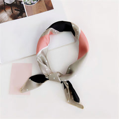 Dotted Block Satin Silk Scarf Bandana Neck Wrap Women Head Shawl