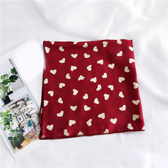 Cartoon Sheep Print Square Scarf Satin Bandana Neckerchief Women Silk Head Wrap