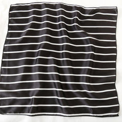 Striped Silk Square Scarf Women Neck Wrap Headband