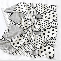 Striped Silk Square Scarf Women Neck Wrap Headband
