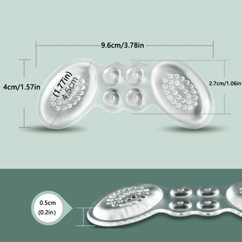 3 Pairs Gel Heel Cushions Clear Silicone Anti Slip Pads for High Heels