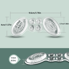 3 Pairs Gel Heel Cushions Clear Silicone Anti Slip Pads for High Heels