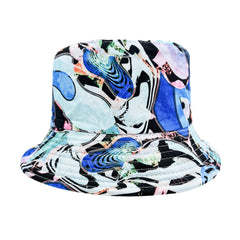 Abstract Graffiti Printed Bucket Hat Hip Hop Breathable Basin Hat Unisex Sunscre