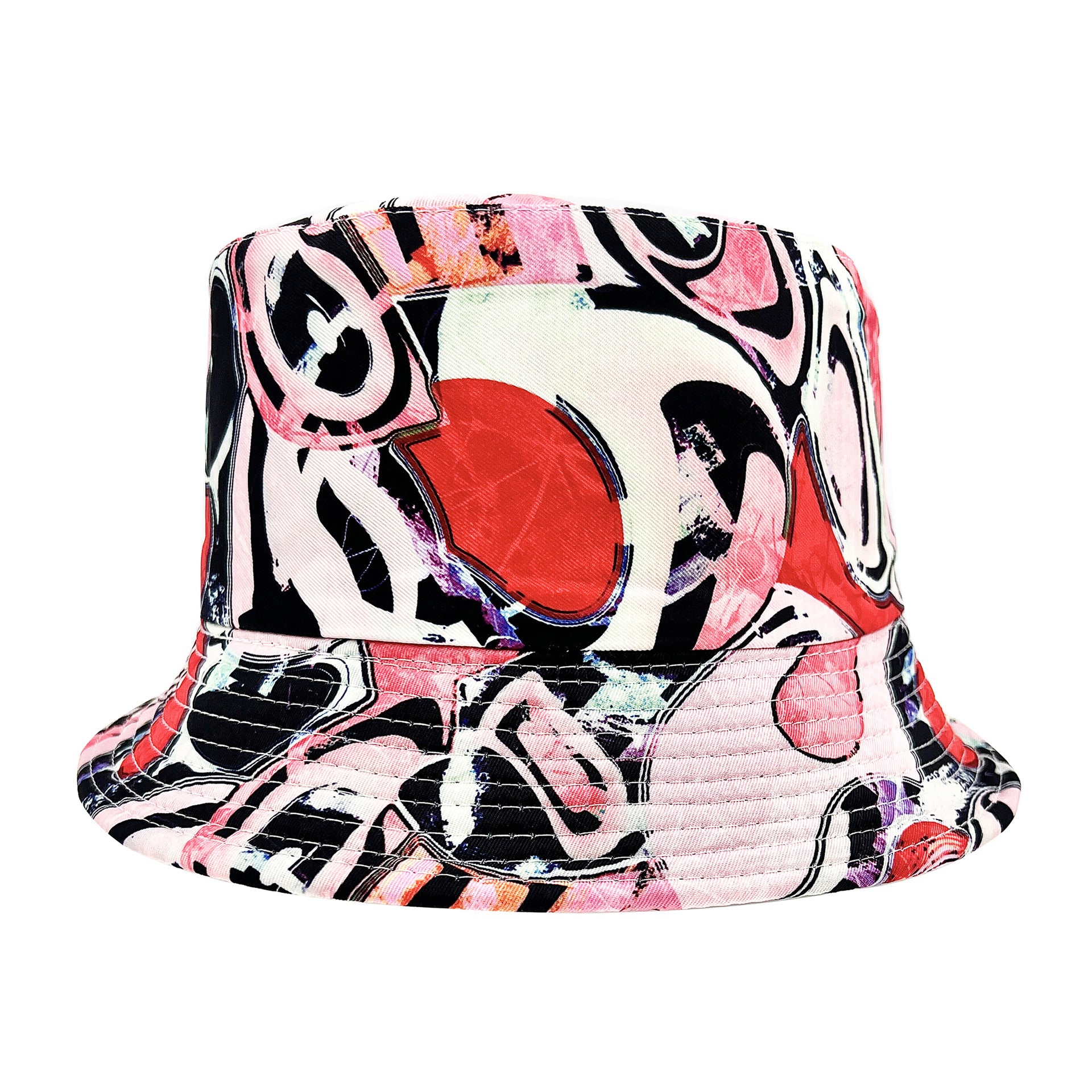 Abstract Graffiti Printed Bucket Hat Hip Hop Breathable Basin Hat Unisex Sunscre