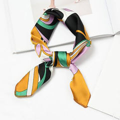 Polka Dot Pattern Satin Bandana Neckerchief Women Silk Head Wrap