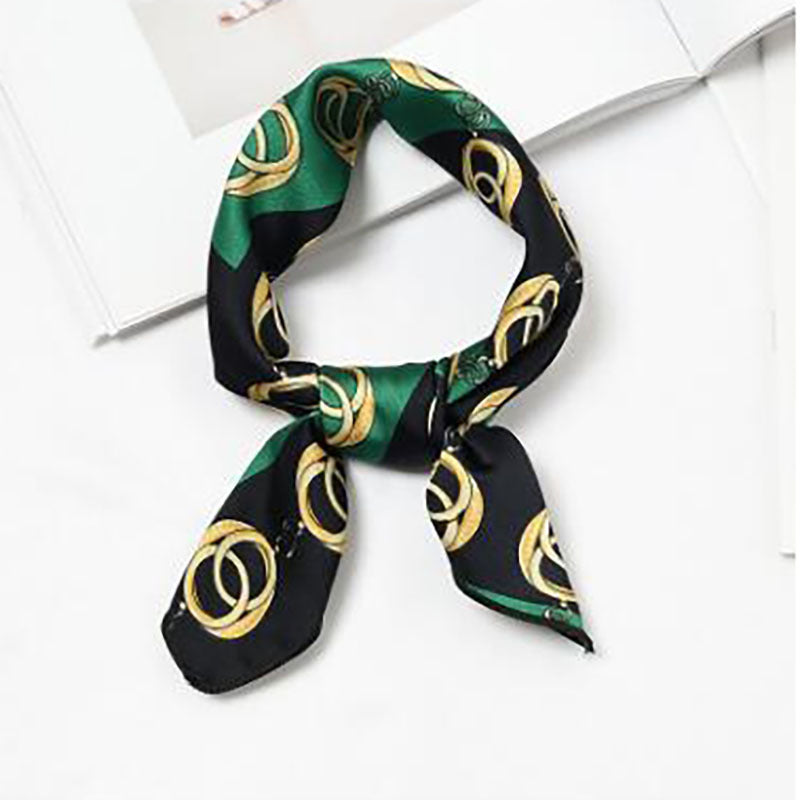 Polka Dot Pattern Satin Bandana Neckerchief Women Silk Head Wrap