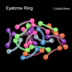 20pcs Glow In Dark Flexible Barbell Piercing for Body Jewelry