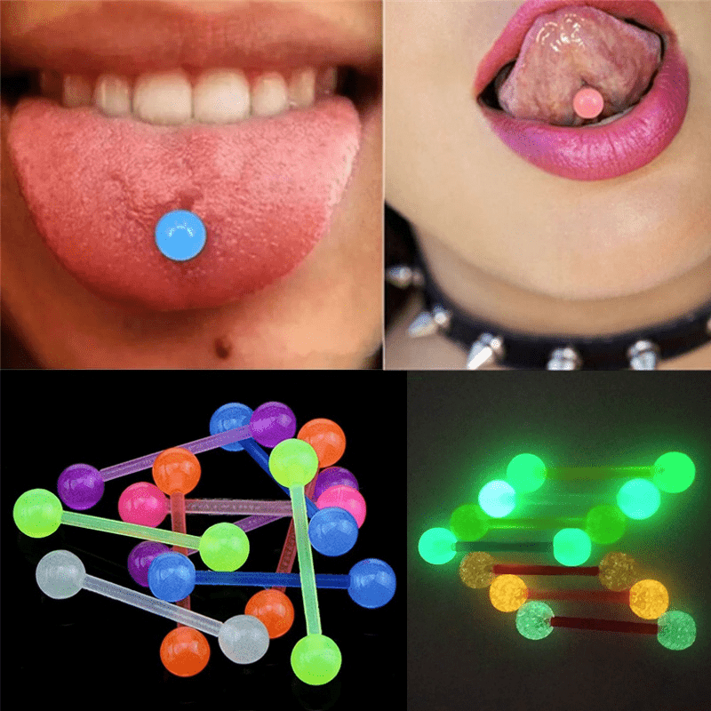20pcs Glow In Dark Flexible Barbell Piercing for Body Jewelry