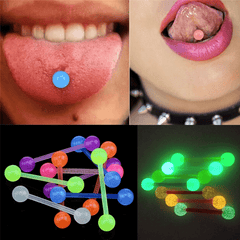 20pcs Glow In Dark Flexible Barbell Piercing for Body Jewelry