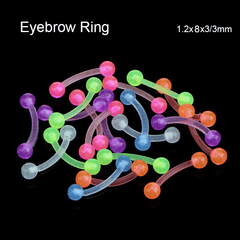 20pcs Glow In Dark Flexible Barbell Piercing for Body Jewelry
