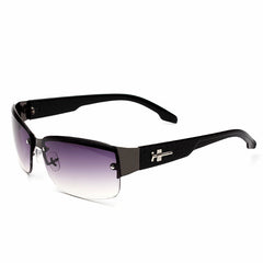 Men's Square Frame Metal Rimless Sports Sunglasses with Case
