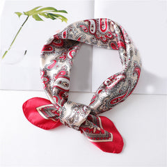 Paisley Print Square Scarf Satin Bandana Head Wrap Necktie Women Silk