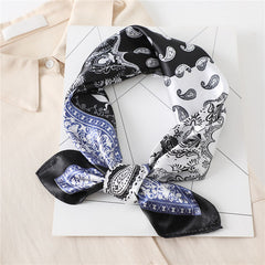 Paisley Print Square Scarf Satin Bandana Head Wrap Necktie Women Silk