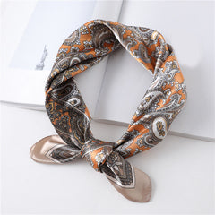 Paisley Print Square Scarf Satin Bandana Head Wrap Necktie Women Silk