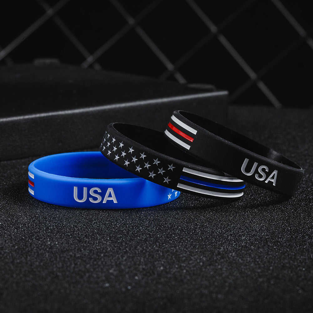 Patriotic Sports Style Silicone Wristband
