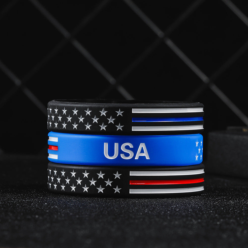 Patriotic Sports Style Silicone Wristband