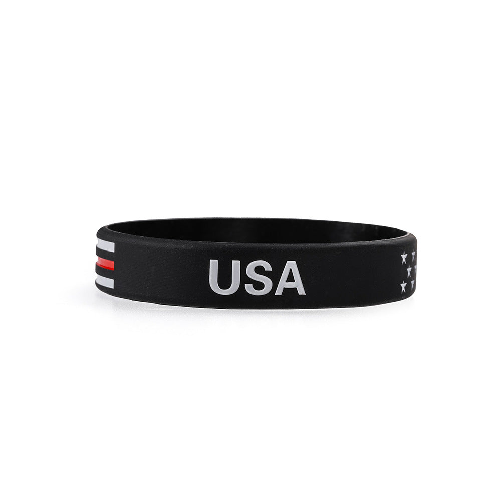 Patriotic Sports Style Silicone Wristband