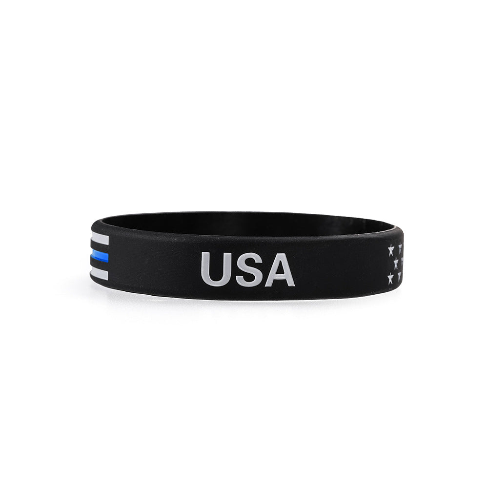 Patriotic Sports Style Silicone Wristband