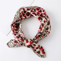 Stars Print Square Scarf Satin Bandana Neckerchief Women Silk Head Wrap