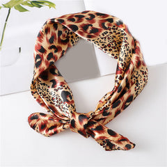 Stars Print Square Scarf Satin Bandana Neckerchief Women Silk Head Wrap
