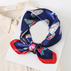 Butterfly Print Square Scarf Bandana Neckerchief Women Head Wrap