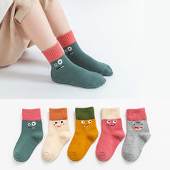 5 Pairs Girls Colorful Short Crew Socks for Kids