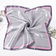 Houndstooth Print Square Scarf Bandana Women Headwrap