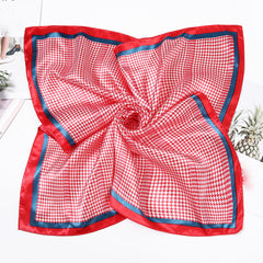 Houndstooth Print Square Scarf Bandana Women Headwrap